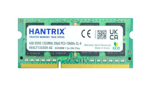 Image of 4GB DDR3 1333MHz Laptop RAM | 2RX8, PC3-10600S 1.5v SO-DIMM Memory Module for Notebook PCs | High-Speed DDR3 Upgrade