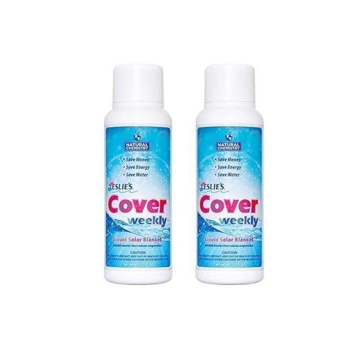 Leslies Cover Weekly Liquid Solar Blanket Advanced Mono-Layer Technology - Reduces Heat Loss Evaporation & Chemical Use - 32 oz - 2 Pack