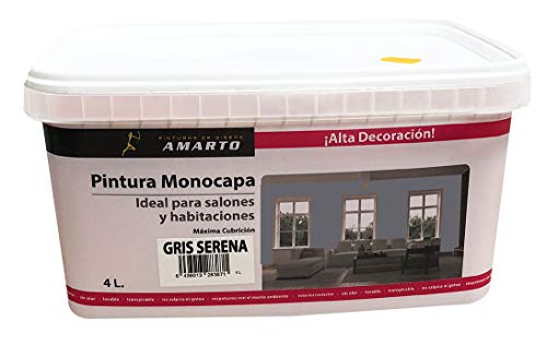 Amarto Pintura Monocapa en cubetas para decoracion de interiores y exteriores de yeso cemento escayola