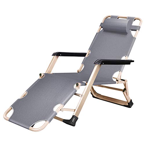 Chaise de jardin inclinable et pliante avec appui-tête confortable pour camping et terrasse