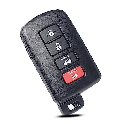 SUPALAND Key Fob Shell Case Replacement Fits for Toyota Avalon Camry Corolla RAV4 Highlander Sequoia 2011 2012 2013 2014 2015 2016 2017 2018 2019 Keyless Entry Remote Control 4 Button Case Cover