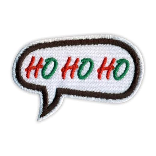 Speech Bubble – HO HO HO – Feliz Navidad – Coser/coser – Insignia/parche bordado