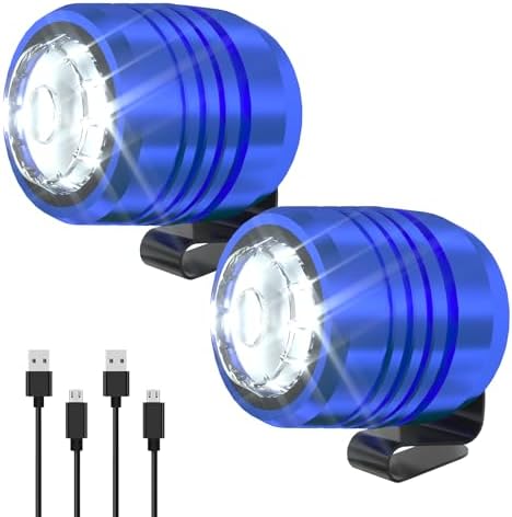 2 Rechargeable Headlights Compatible with Clog, Adjustable Light for Shoes, Flashlights Accesories for Kids Adults Sandals, Clip on Clog, Headlamps Shoes Decorations, Blue image 5