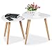 Produktbild Popamazing Set von 2 Couchtisch Nestbau Kaffee Ende Tabellen modernen gelegentlichen Triangle Beistelltisch für Büro, Küche, Wohnzimmer (weiß)
