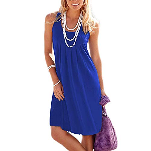 Image of AELSON Womens Summer Casual Sleeveless Mini Printed Vest Dresses