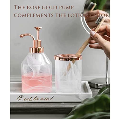 5 Piece Bathroom Accessory Set,Crystal Glass Bathroom Accessory,Clear Soap Dispenser,Gift for Modern Home Vanity Countertop Decor - Image 8