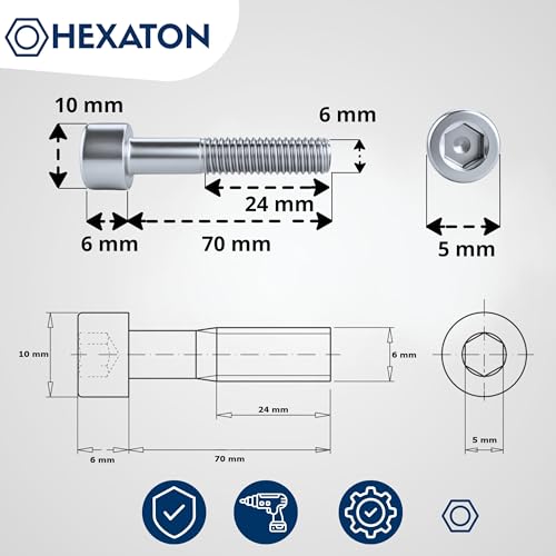 Vis mécaniques M6 x 70 HEXATON pour stopper le jeu des structures instables - 2