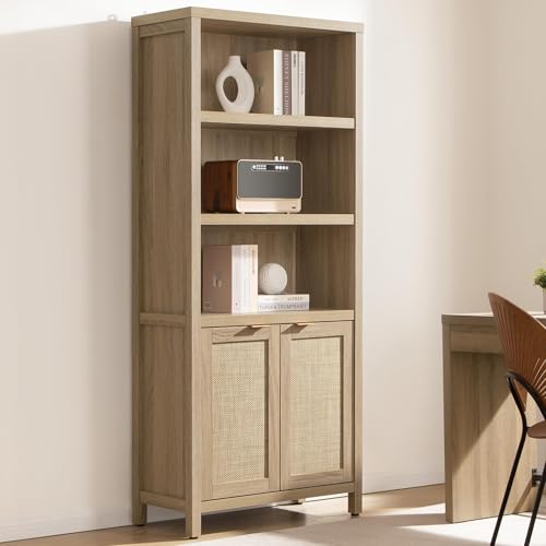 SICOTAS 71 Rattan Bookcase with Doors and Shelves