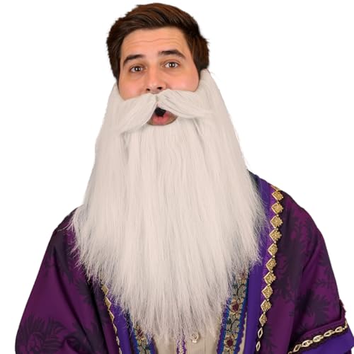 Honcloud Men's Synthetic Pre - Styled Realistic Fake Beard for Cosplay and Halloween Costume Party