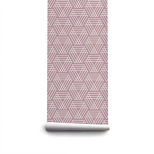 Papier peint intissé triangles pâles pour masquer un mur abîmé - 3