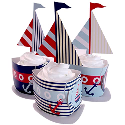 Nautical Cupcake Liners Fourth of July and nautical themes