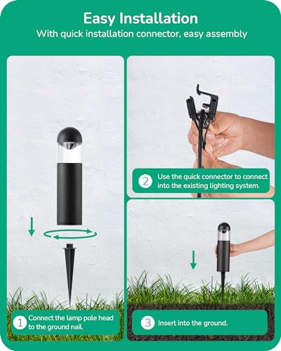 Low Voltage Landscape Lighting with Connectors for Yard and Garden