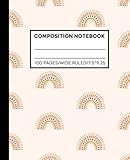 Groovy Boho Composition Notebook Wide Ruled: Aesthetic Preppy Notebook Journal For Note Taking & Jotting Down Everyday Thoughts | Cute Blank Wide Lined Workbook for Girls Boys Kids Teens College Students | School Supplies