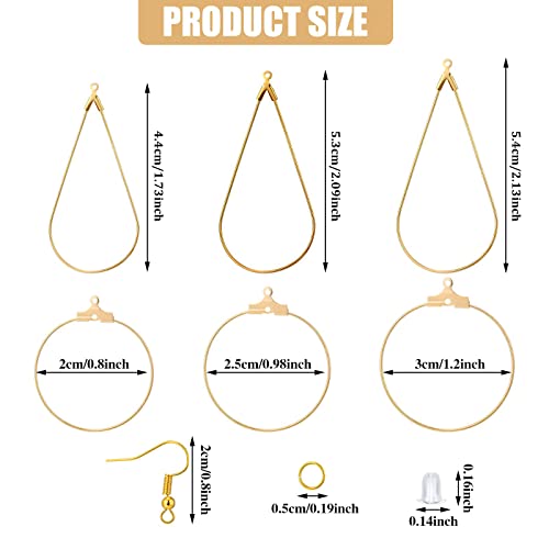 481 Pcs Earring Making Kit 120 Silver Gold Rose Gold Earring Hooks 120 Open Jump Rings 120 Earring Backs 120 Teardrop And Round Beading Hoop Earring Supplies Component For Jewelry Making Diy Craft #TOP1