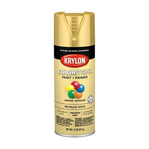 12 oz Krylon K05588007 COLORmaxx Gold Paint & Primer Spray Paint, Metallic