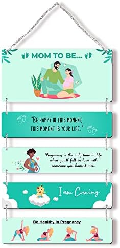 Regalocasila Wooden Pregnancy Wall Hanging With Be Happy In This Moment Motivate Quote