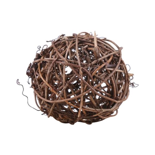 3 Pcs Handmade Wicker Rattan Balls, Natural Vine Balls Bowl and Vase Filler Twig Orbs, Brown Rustic Rattan Decorative Balls Ornament for Garden, Wedding, DIY Crafts, Rabbits, Parrot, Bird Toys