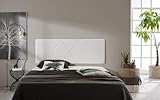 ECCOX - Cabecero de Cama Dos Rombos en Polipiel - Cabezal Tapizado en Polipiel con Acolchado de Espuma y Refuerzo Trasero - Color Blanco - 112 cm para Camas de 90 cm