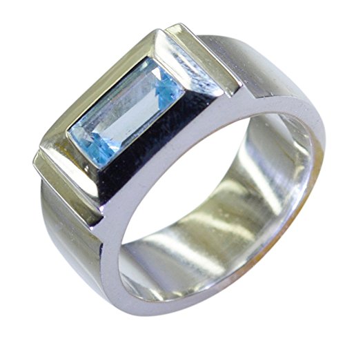 Bague en argent 925 et topaze bleue fait main d'une élégance rare