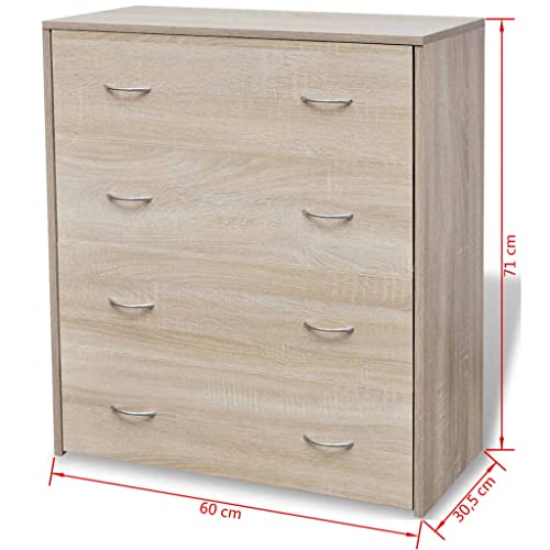 Aparador de madera y MDF con acabado efecto roble de diseño atemporal 4