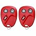 KeylessOption Key Fob Replacement for 2003 2004 2005 2006 2007 Chevrolet Chevy Silverado Suburban Tahoe GMC Sierra Yukon Cadillac Escalade Hummer H2 Keyless Remote, 3-Button LHJ011 Red - 2 Pack