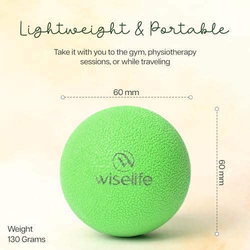 Image of Wiselife Deep Tissue Foot Massager Ball | High Density Massage Roller For Pain Relief, Physiotherapy For Back, Foot & Hand | Trigger Point Therapy Massage Ball For Recovery (Green)