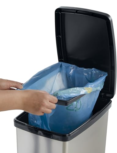 Total Bins UK Limited 40L Slimline Elite Pedal Bin Silver - METAL EFFECT - Image 4