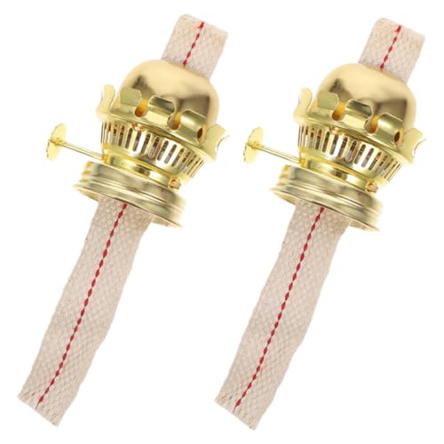 Mikikit 2 Piezas Mechero de Lámpara de Aceite Queroseno Vintage con Mecha Incluida Accesorio Reemplazo para Lámparas Clásicas Diseño Metálico para Iluminación Segura