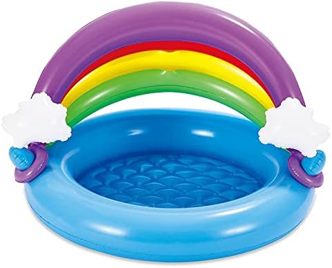 Staycation Inflatable Rainbow Paddling Pool with a Canopy Shade