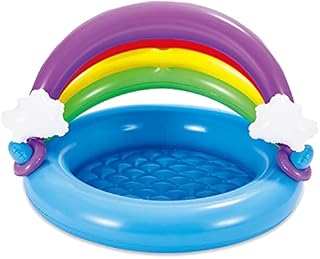 Staycation Inflatable Rainbow Paddling Pool with a Canopy Shade