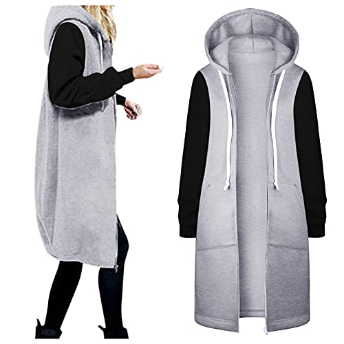 HHOP Damen Sweatshirt lang Damen Sweatshirt lang lang Shirt Oberteile...