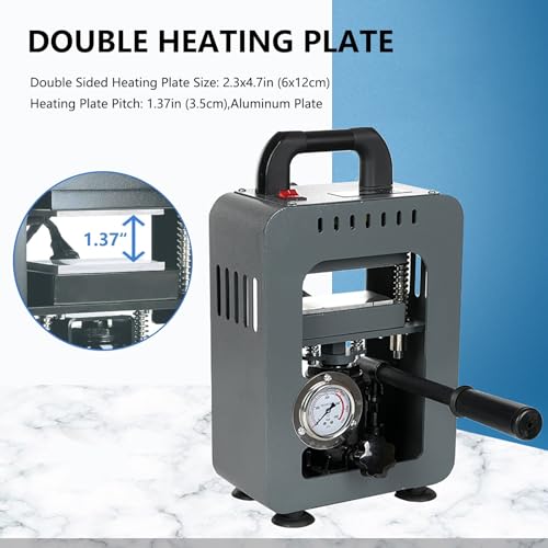 Prensa térmica portátil 8T con placas duales 2.3 x 4.7in miniatura 5