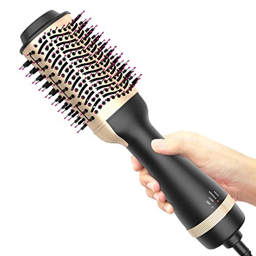 Hot Air Brush, One-Step Hair Dryer and Volumizer, 4-in-1 Upgrade Hair Dryer Brush Black