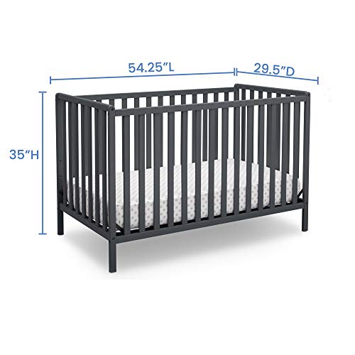 Delta Children Heartland 4-In-1 Convertible Crib - Greenguard Gold Certified, Charcoal Grey #TOP7