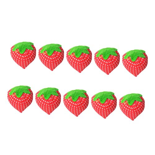 ERINGOGO 10Pcs Strawberry Shaped Sewing Pin Cushion Cute Needle Holder for Handcraft Sewing Projects for Quilting and Needlework Crafting Accessory