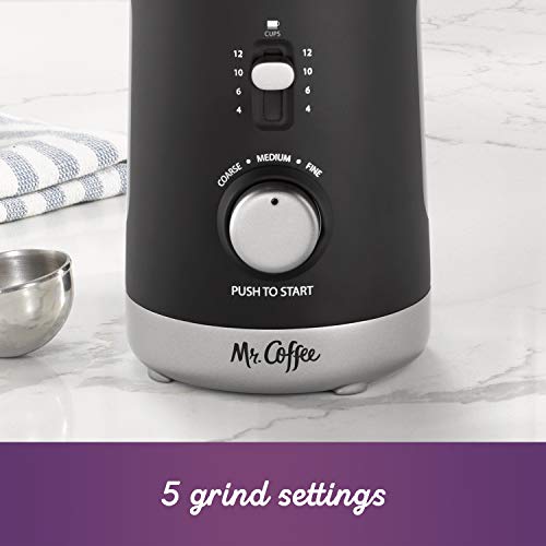 Mr. Coffee Automatic Coffee Grinder with 5 Presets, 12 Cup Capacity, Black – Ideal for Home Use and Espresso Lovers by Mr. Coffee - Image 3