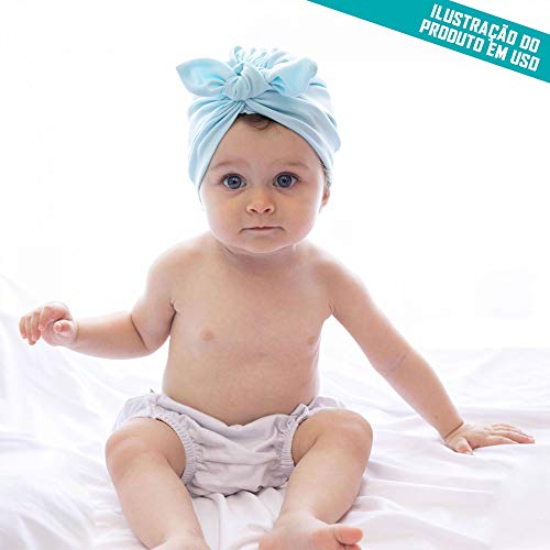 Touca Turbante Bebê Zoe Malha Gel Laço Preto