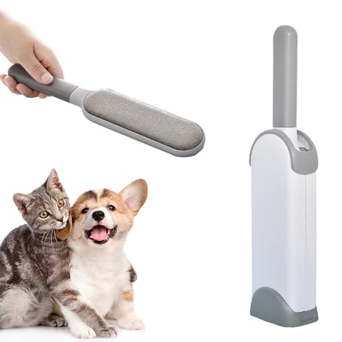 Brosse à vêtements pour poils d'animaux, grande brosse anti-peluches avec base autonettoyante, épilateur de poils d'animaux, brosse anti-peluches sur les vêtements, canapé, meubles, literie