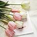 Kainonnan 10 Pcs Fake Tulips Tulips Artificial Flowers Real Touch Fake Flowers Artificial Flower Bouquet for Home Table Party Wedding Decoration(Light Pink)