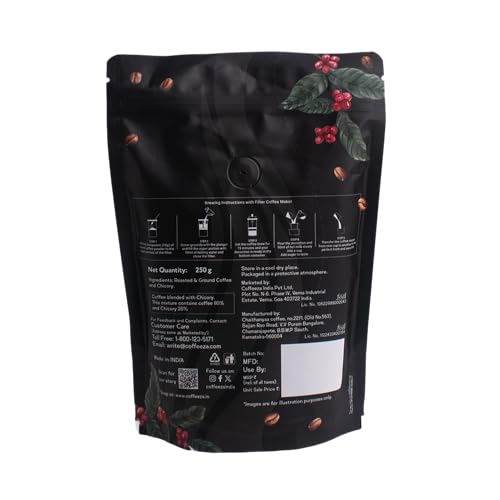 Image of Coffeeza South Indian Filter Coffee - 80:20 Chicory Blend | Fine Grind for Filter Coffee | Medium-Dark Roast | Chikmagalur Origin | 250g