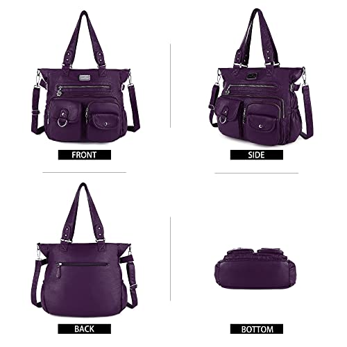 Image of Angelkiss Purses Handbags for Women PU Tote Satchel Bags for Women Pockets Shoulder Bags | PU