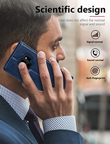 Image of Dkandy for Oneplus 11R 5G, Vintage Faux Leather Executive Flip Wallet Case Stand with Card Holder & Magnetic Closure Cover for Oneplus 11R 5G - Dark Blue