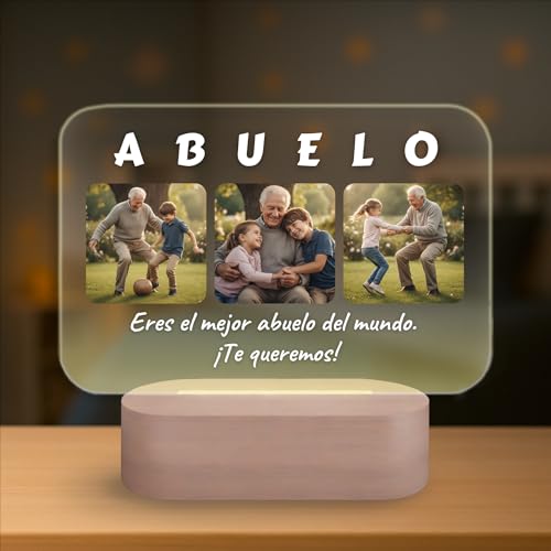 Lámpara Personalizada - Lampara con Foto y con Texto, Regalos Originales, Luz LED, Regalo para Pareja, Amigos, Familiares, Regalos Personalizados,...