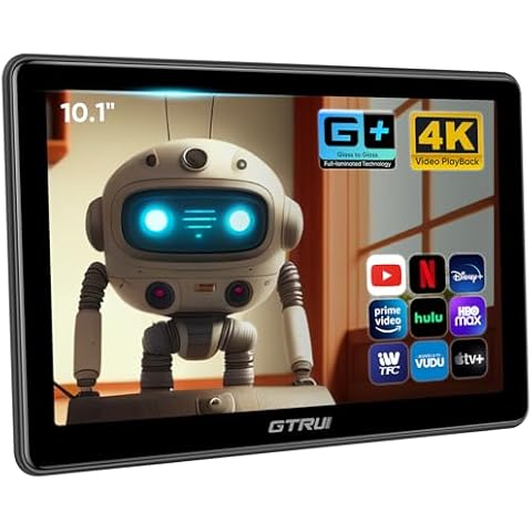 GTRUI 10.1" 4K Android 13 Car TV Headrest Monitor Cover