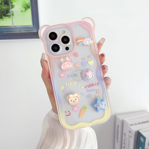 Roemary 3D Cartoon Case for iPhone 16 Pro Max with Wrist,Get Rich Case for Girls Women,Girly Design TPU Soft Bumper Protective Cover(3D Wrist) by Roemary - Used condition - Image 7