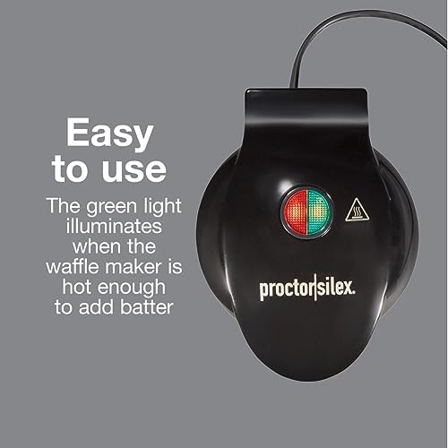 Image of Proctor Silex Mini Waffle Maker With 4 inch Round Non-Stick Grids