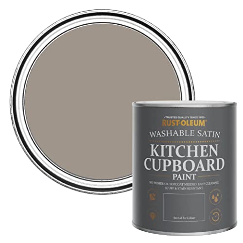 Rust-Oleum Brown Scrubbable Kitchen Cupboard Paint in Satin Finish - Whipped Truffle 750ml