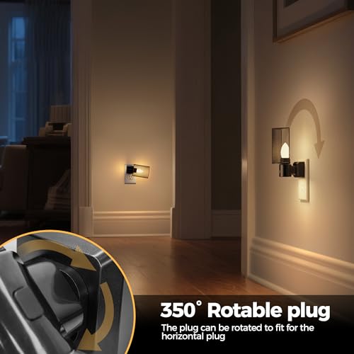 Image of DORESshop LED Night Light Plug in, Night Lights Plug into Wall, Dusk-to-Dawn Sensor, Vintage Farmhouse Decor, 3 Level Brightness Adjustable, Dimmable Nightlights for Adults, Bathroom, Hallway