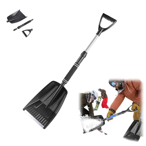 Winter Car Snow Shovel, Retractable & Detachable, Black