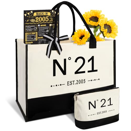 21st Birthday Gift for Women-EST.2005 Canvas Tote Bag Cosmetic Bag Poster